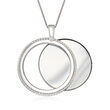 .50 Carat CZ Heart Mirror and Magnifier Adjustable Necklace in Sterling Silver