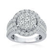 3.00 ct. t.w. Diamond Cluster Ring in 14kt White Gold
