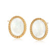 Opal Roped-Edge Earrings in 14kt Yellow Gold