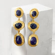 19.90 ct. t.w. Sapphire Station Drop Earrings in 18kt Gold Over Sterling
