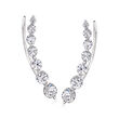 1.00 ct. t.w. Diamond Ear Climbers in 14kt White Gold