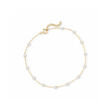 3-3.5mm Cultured Pearl Station Anklet in 10kt Yellow Gold
