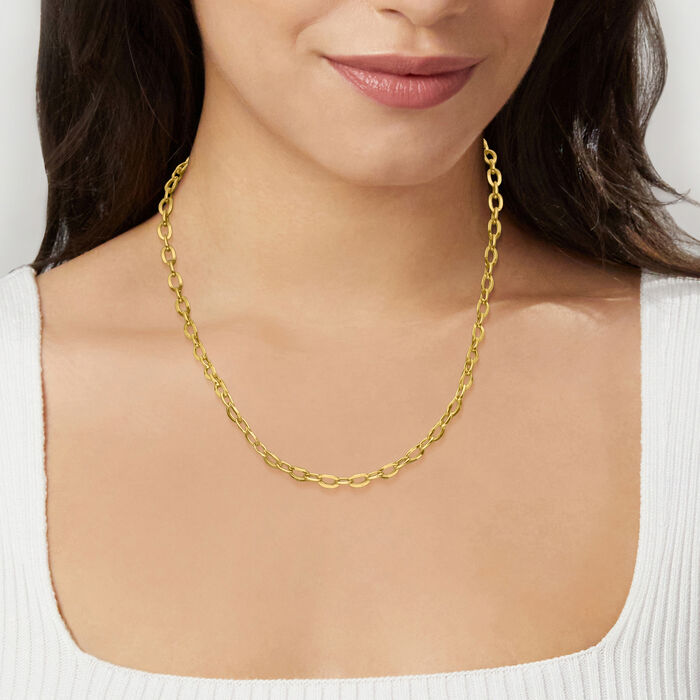 10kt Yellow Gold Oval-Link Necklace 16-inch