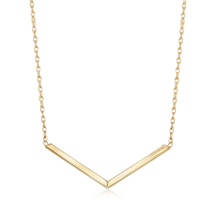 14kt Yellow Gold Chevron Necklace