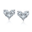 .58 ct. t.w. Diamond Heart Earrings in 18kt White Gold