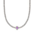 1.10 Carat Amethyst Byzantine Necklace in Sterling Silver