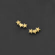 14kt Yellow Gold Star Ear Climbers