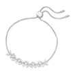 2.90 ct. t.w. Princess-Cut and Marquise CZ Floral Bolo Bracelet in Sterling Silver