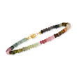 20.00 ct. t.w. Multicolored Tourmaline Bead Bracelet with 14kt Yellow Gold Magnetic Clasp