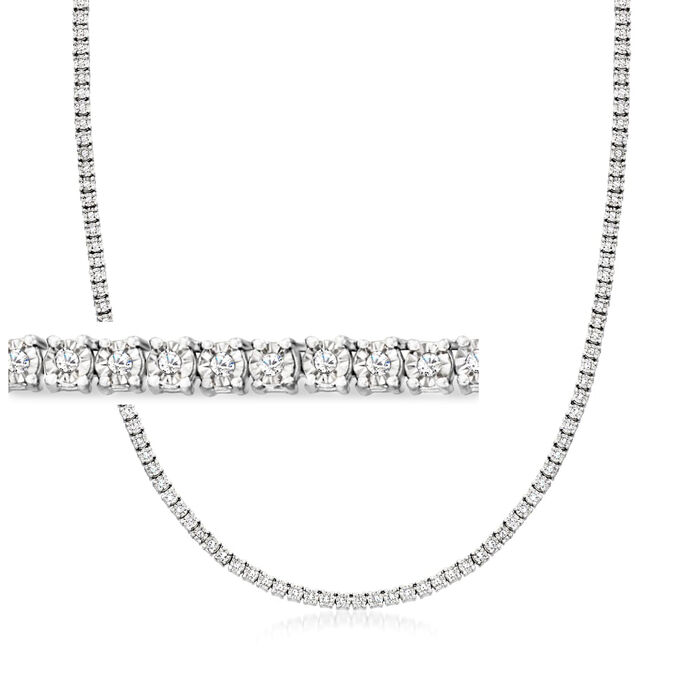 1.00 ct. t.w. Diamond Tennis Necklace in Sterling Silver