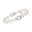 Mikimoto &quot;Everyday&quot; 7-7.5mm a Akoya and 10mm A+ South Sea Pearl Bracelet with .40 ct. t.w. Diamonds in 18kt White Gold