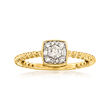 .20 ct. t.w. Diamond Square Station Beaded-Edge Ring in 14kt Yellow Gold