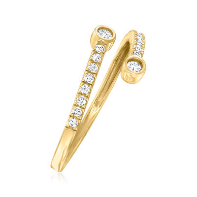 .20 ct. t.w. Bezel-Set Diamond Bypass Ring in 10kt Yellow Gold