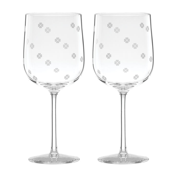 Kate Spade New York &quot;Spade Clover&quot; Set of 2 Wine Glasses