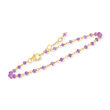 6.25 ct. t.w. Amethyst Bead Anklet in 18kt Gold Over Sterling