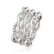 .50 ct. t.w. Diamond Three-Row Twisted Eternity Band in Sterling Silver