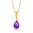 .60 Carat Amethyst Pendant Necklace in 14kt Yellow Gold