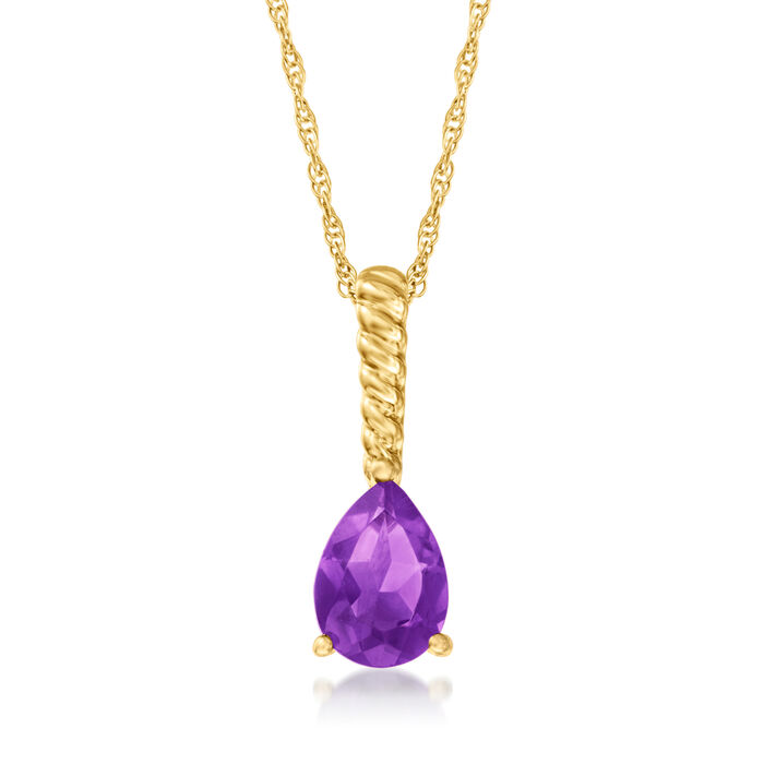 .60 Carat Amethyst Pendant Necklace in 14kt Yellow Gold