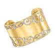 2.15 ct. t.w. Diamond Leaf Scroll Cuff Bracelet in 18kt Gold Over Sterling