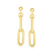 Phillip Gavriel &quot;Italian Cable&quot; 14kt Yellow Gold Paper Clip Link Drop Earrings