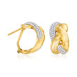.90 ct. t.w. Pave Diamond Braided Earrings in 14kt Yellow Gold
