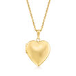 14kt Yellow Gold Personalized Heart Locket Necklace 18-inch