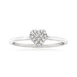 .10 ct. t.w. Diamond Heart Ring in Sterling Silver