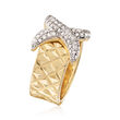 .10 ct. t.w. Diamond X-Motif Ring in 18kt Gold Over Sterling