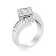 2.20 ct. t.w. Diamond Geometric Bypass Ring in 14kt White Gold
