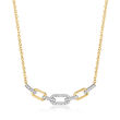 .15 ct. t.w. Diamond Paper Clip Link Necklace in 18kt Gold Over Sterling