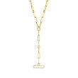 Roberto Coin &quot;Venetian Princess&quot; .31 ct. t.w. Diamond Paper Clip Link Y-Necklace in 18kt Yellow Gold