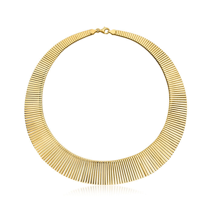 Italian Graduated Cleopatra Necklace in 18kt Gold Over Sterling