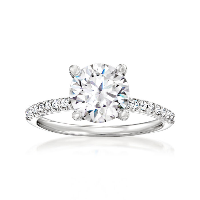 Gabriel Designs .15 ct. t.w. Diamond Engagement Ring Setting in 14kt White Gold