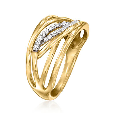 .12 ct. t.w. Diamond Twisted Ring in 14kt Yellow Gold