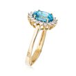 3.60 Carat Blue Zircon and .25 ct. t.w. Diamond Ring in 14kt Yellow Gold