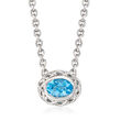 Andrea Candela &quot;Rioja&quot; 2.40 Carat Blue Topaz Necklace in Sterling Silver