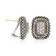 Andrea Candela .27 ct. t.w. Pave Diamond Earrings with 18kt Yellow Gold in Sterling Silver 
