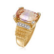 C. 1980 Vintage 6.00 Carat Ametrine and .15 ct. t.w. Diamond Ring in 14kt Yellow Gold