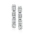 .50 ct. t.w. Round and Baguette Diamond Hoop Earrings in 14kt White Gold