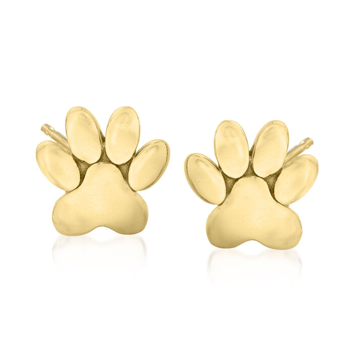 14kt Yellow Gold Petite Animal Paw Stud Earrings