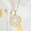 .50 ct. t.w. Diamond Heart Circle Pendant Necklace in 18kt Gold Over Sterling