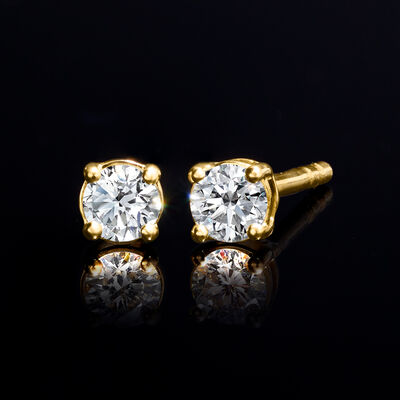 .20 ct. t.w. Lab-Grown Diamond Stud Earrings in 18kt Gold Over Sterling