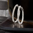 2.75 ct. t.w. Diamond Inside-Outside Hoop Earrings in 14kt White Gold