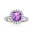 1.70 Carat Amethyst and .50 ct. t.w. White Topaz Ring in Sterling Silver
