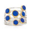 2.40 ct. t.w. Blue Quartz Ring in Sterling Silver and 18kt Gold Over Sterling