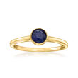 .70 Carat Bezel-Sapphire Ring in 18kt Gold Over Sterling