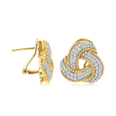 1.00 ct. t.w. Diamond Knot Earrings in 14kt Yellow Gold