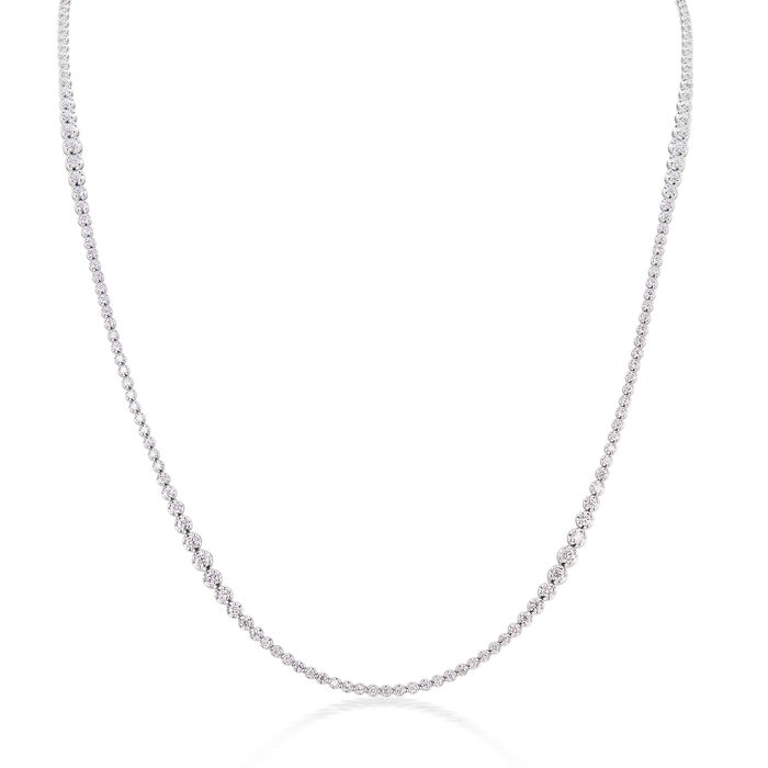 9.65 ct. t.w. Diamond Graduated Tennis Necklace in 18kt White Gold
