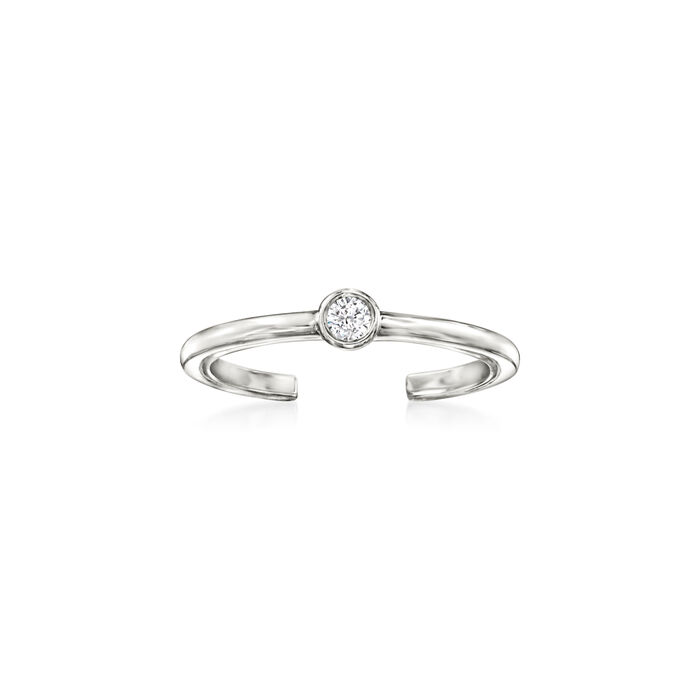 Diamond-Accented Toe Ring in Sterling Silver
