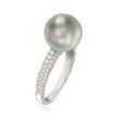 Mikimoto &quot;Classic&quot; 11mm A+ South Sea Pearl and .66 ct. t.w. Diamond Ring in 18kt White Gold